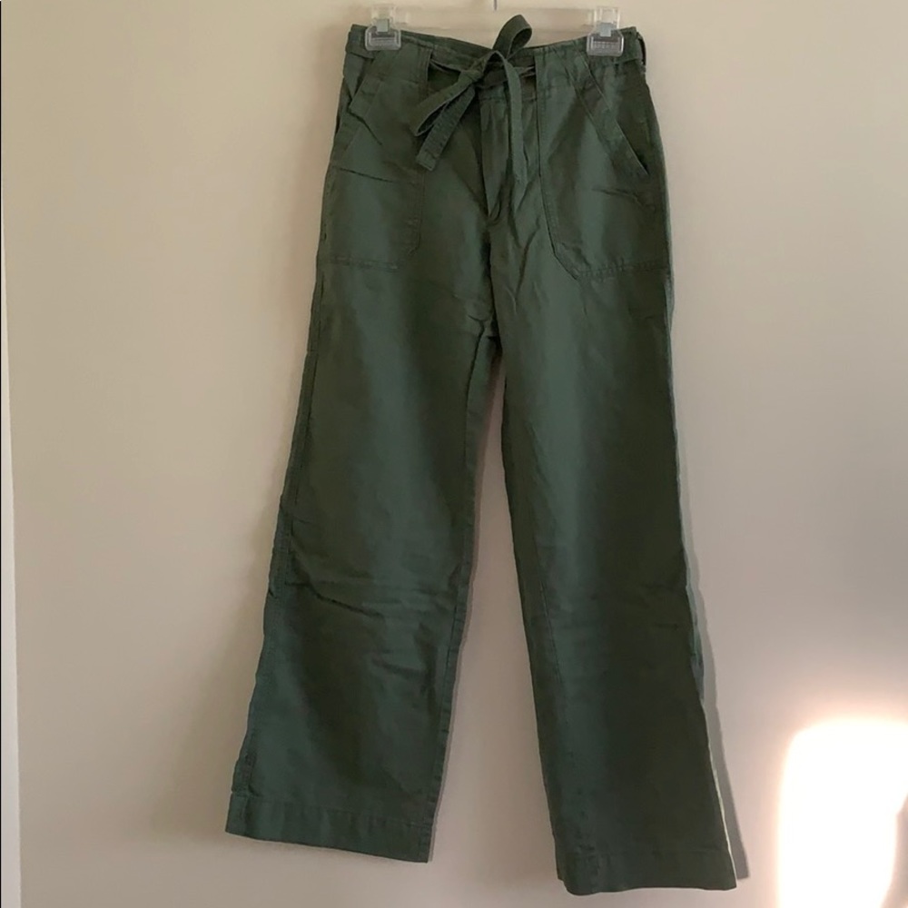 Wide-leg linen/cotton pant